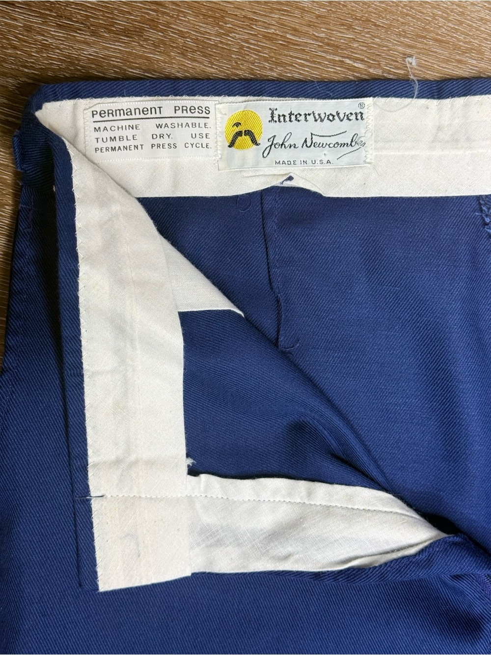 Vintage John Newcombe Interwoven Tennis Shorts Blue USA Made Retro
